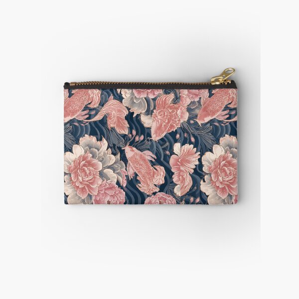 Item preview, Blue Pink Koi Chinoiserie Floral Pattern designed and sold by Magic Love Art Print.