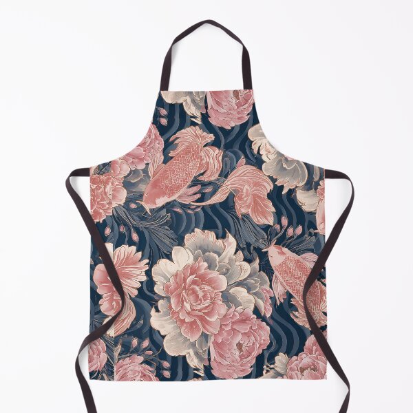 Item preview, Blue Pink Koi Chinoiserie Floral Pattern designed and sold by Magic Love Art Print.