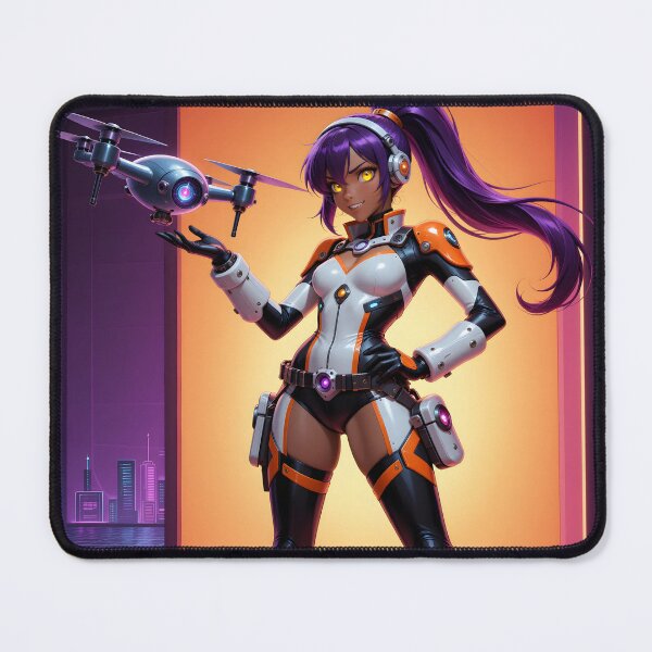 Item preview, Cyberpunk Drone Girl Futuristic Anime Tech Pilot designed and sold by Killington.