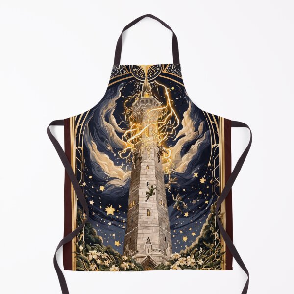 Item preview, The Tower Tarot Card Gothic Occult Dark Art designed and sold by MythicMood.