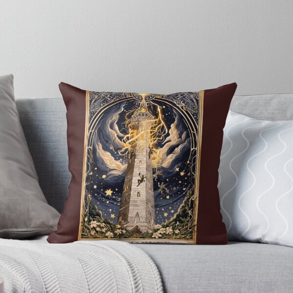 Item preview, The Tower Tarot Card Gothic Occult Dark Art designed and sold by MythicMood.