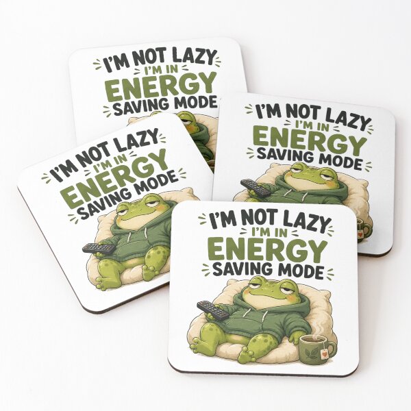 Item preview, I'm Not Lazy, I'm in Energy Saving Mode – Funny Cute Frog Cartoon Design designed and sold by Kiinaaa.