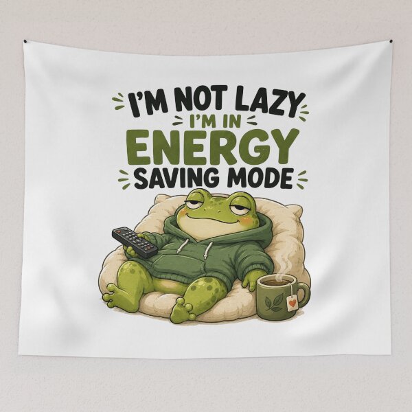 Item preview, I'm Not Lazy, I'm in Energy Saving Mode – Funny Cute Frog Cartoon Design designed and sold by Kiinaaa.