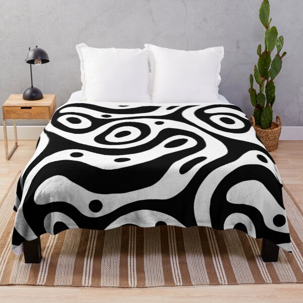 Item preview, Black & White Liquid Swirls & Waves Seamless Pattern (Modern Groovy Abstract Art) designed and sold by NataliRubchik.