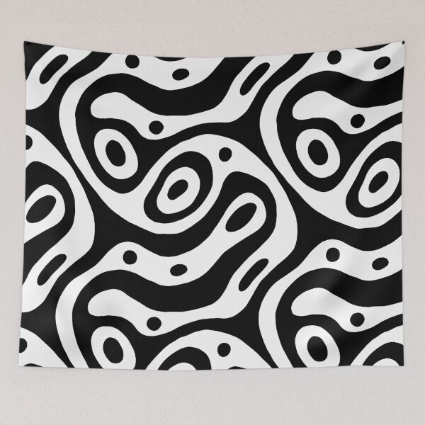Item preview, Black & White Liquid Swirls & Waves Seamless Pattern (Modern Groovy Abstract Art) designed and sold by NataliRubchik.