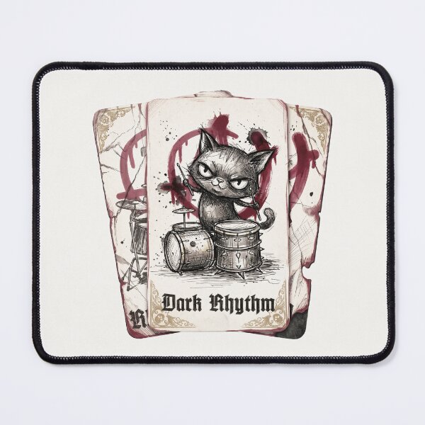Item preview, Punk Dark Rhythm Drum Cat Special Edition for Light Textiles designed and sold by Shyla Marsare.