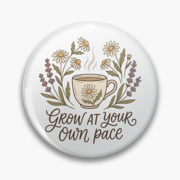 Item preview, Grow At Your Own Pace Floral Teacup Self Care designed and sold by BobbyTee Merch.
