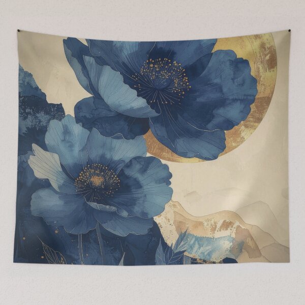 Item preview, Blue Blooms and Gold Sun designed and sold by WeaveSphere.