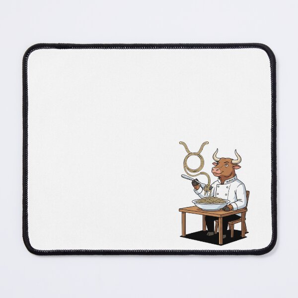 Item preview, Chef Taurus Bull Eating Spaghetti Pasta Zodiac Sign Art designed and sold by Rare By Hero.