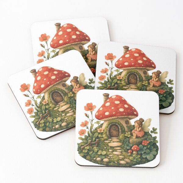 Item preview, cute mushroom fairy cottage designed and sold by introvertarts.