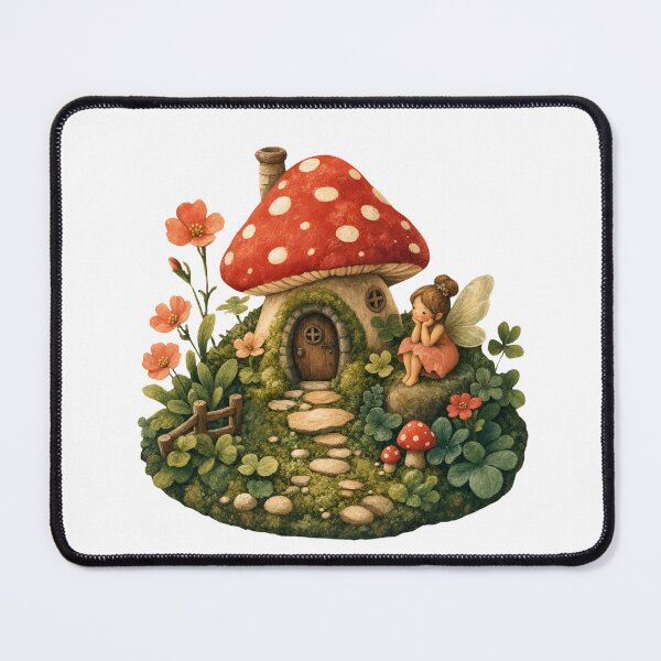 Item preview, cute mushroom fairy cottage designed and sold by introvertarts.