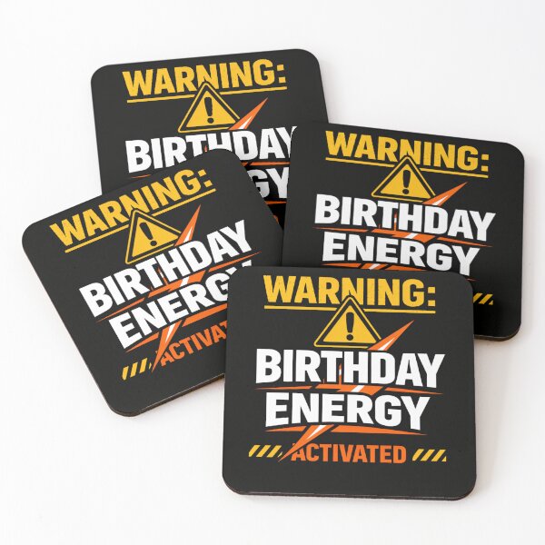 Item preview, Warning: Birthday Energy Activated | Funny Birthday Party Typography T-Shirt designed and sold by rushaib.