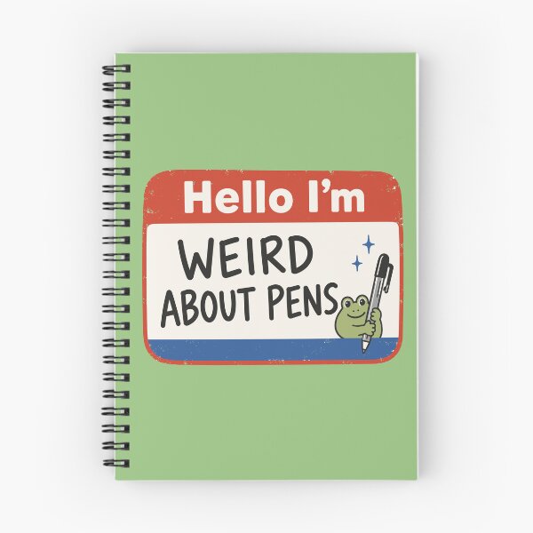 Item preview, Weird About Pens Funny Frog Name Tag designed and sold by pixiedustpaint.