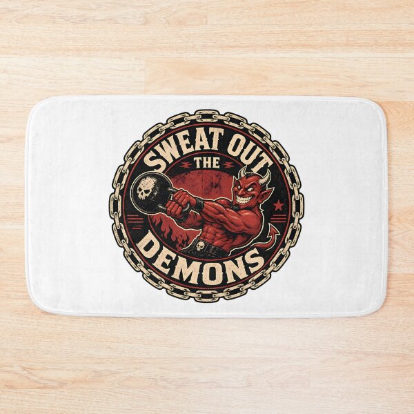 Item preview, Sweat Out The Demons Kettlebell Devil Gym Emblem designed and sold by Simon-art-land.