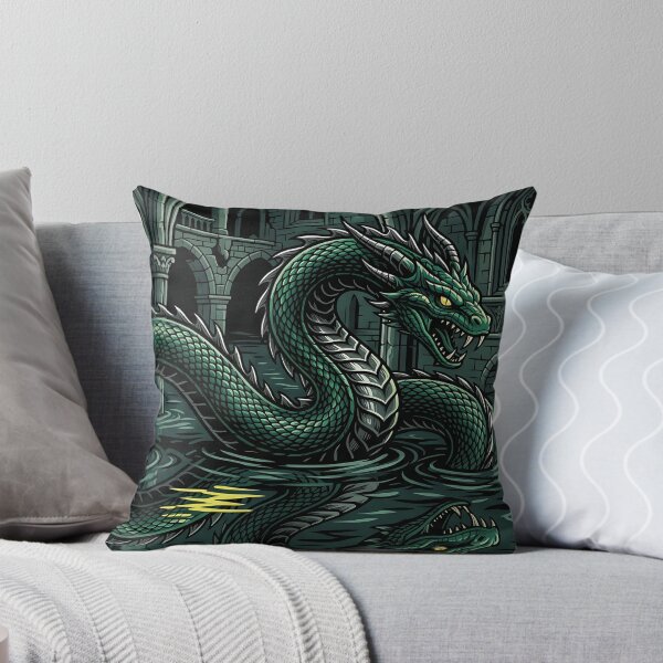 Item preview, Basilisk Serpent in Gothic Dungeon Ruins - Emerald Dark Fantasy Art designed and sold by KreonaTime.