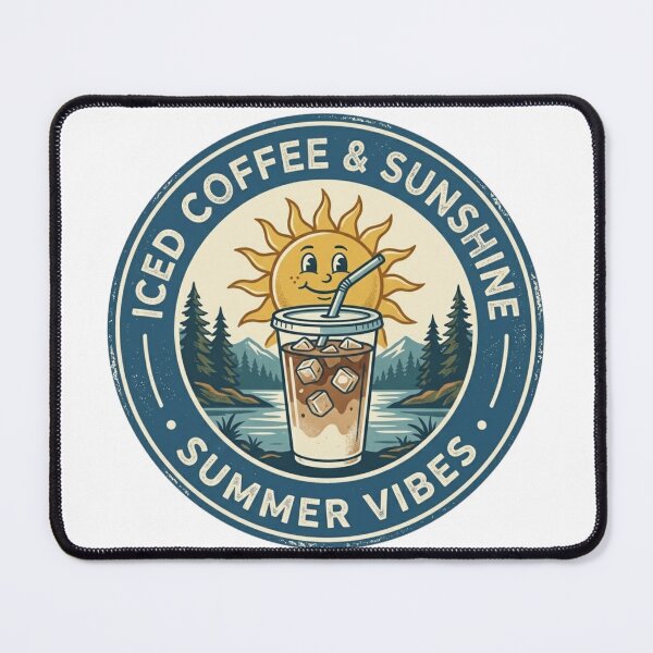 Item preview, Vintage Iced Coffee & Sunshine - Retro Summer Vibes Coffee Lover Emblem designed and sold by KreatoLab.