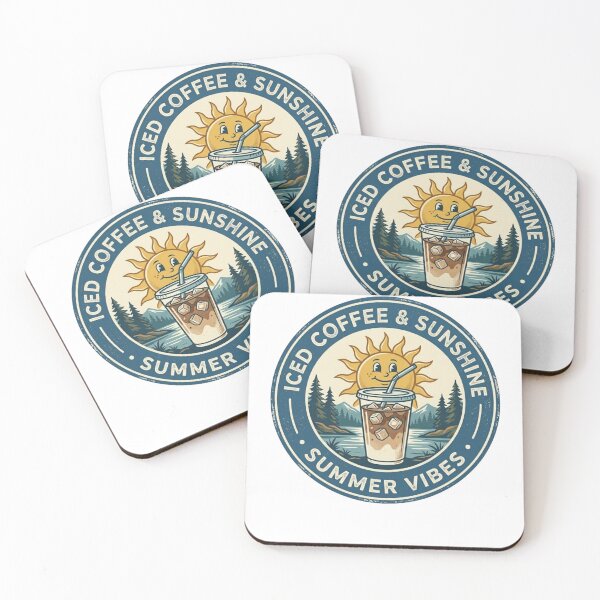 Item preview, Vintage Iced Coffee & Sunshine - Retro Summer Vibes Coffee Lover Emblem designed and sold by YOUSSHOP01.