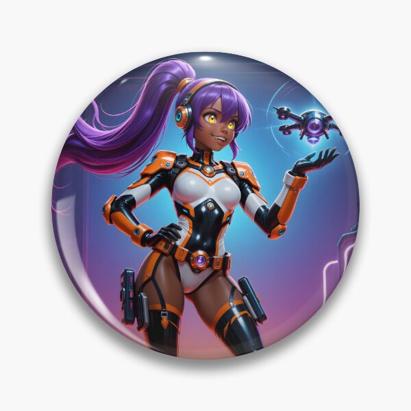 Item preview, Cyberpunk Drone Pilot Anime Girl Neon Futuristic Tech Heroine designed and sold by Killington.