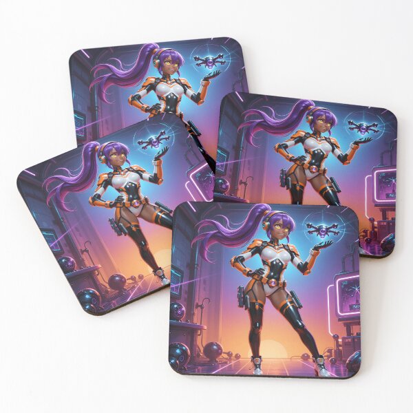 Item preview, Cyberpunk Drone Pilot Anime Girl Neon Futuristic Tech Heroine designed and sold by Killington.