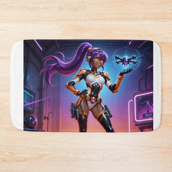 Item preview, Cyberpunk Drone Pilot Anime Girl Neon Futuristic Tech Heroine designed and sold by Killington.