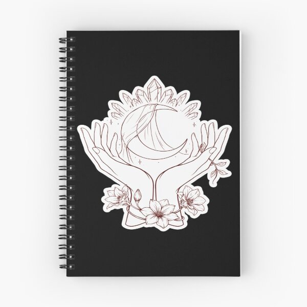 Item preview, "Moon Hands Crystals – Mystical Celestial Floral Design designed and sold by Midnight Veil Designs.