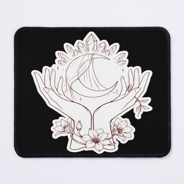 Item preview, "Moon Hands Crystals – Mystical Celestial Floral Design designed and sold by Midnight Veil Designs.