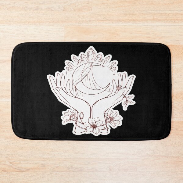 Item preview, "Moon Hands Crystals – Mystical Celestial Floral Design designed and sold by Midnight Veil Designs.
