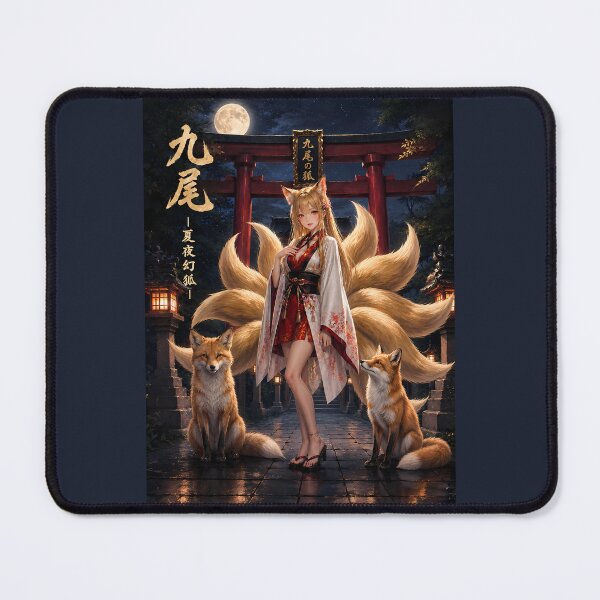 Item preview, Nine-Tailed Fox – Mystical Kitsune Under the Summer Moon designed and sold by Kurekou Lab.