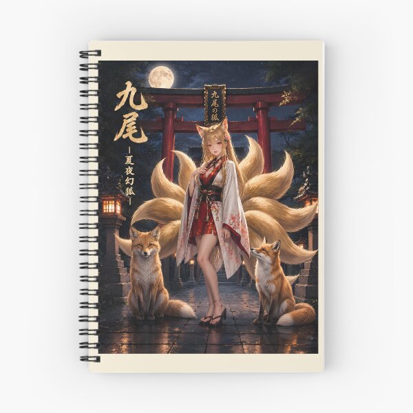 Item preview, Nine-Tailed Fox – Mystical Kitsune Under the Summer Moon designed and sold by Kurekou Lab.