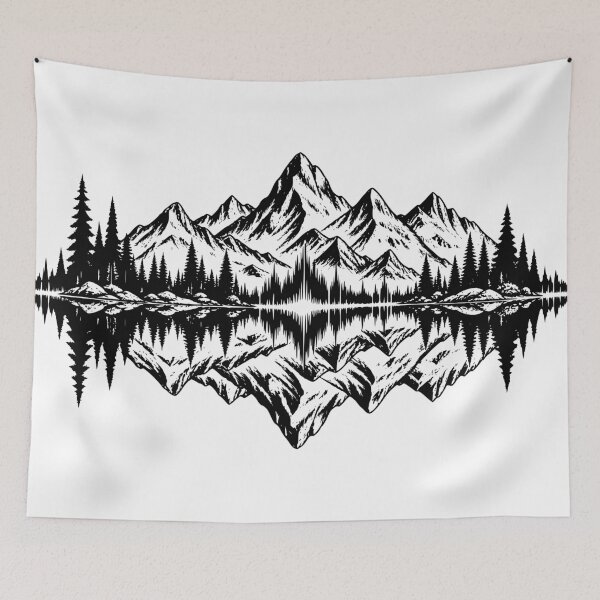 Item preview, Mountain Sound Wave – Alpine Reflection designed and sold by Pommes im Bett.