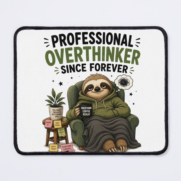 Item preview, Professional Overthinker Since Forever – Funny Cute Sloth Cartoon Design designed and sold by Kiinaaa.