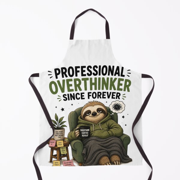 Item preview, Professional Overthinker Since Forever – Funny Cute Sloth Cartoon Design designed and sold by Kiinaaa.