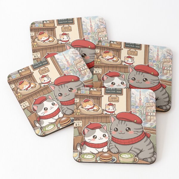 Item preview, Kawaii Cats Neko Cafe Tokyo Japan - Freda and Junior Matcha Latte designed and sold by MAISON SYLVIE.