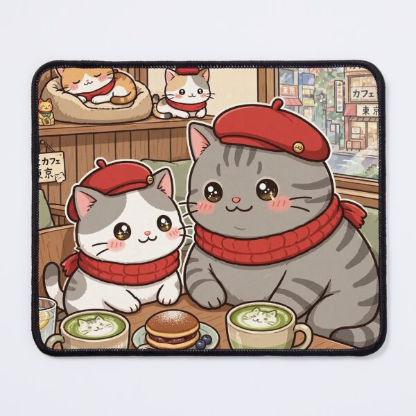 Item preview, Kawaii Cats Neko Cafe Tokyo Japan - Freda and Junior Matcha Latte designed and sold by MAISON SYLVIE.