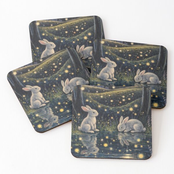 Item preview, Rabbits Resting By A Glowing Water Mirror designed and sold by iamdesigns14.