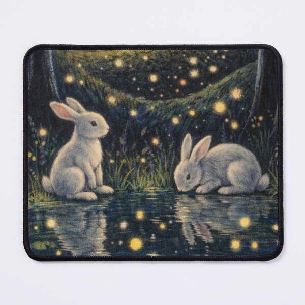 Item preview, Rabbits Resting By A Glowing Water Mirror designed and sold by iamdesigns14.