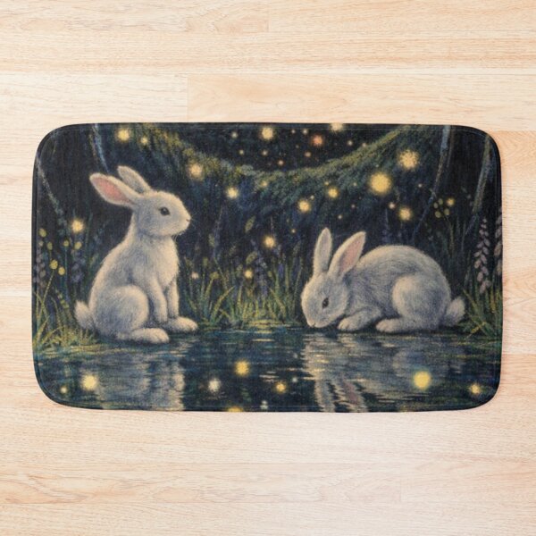Item preview, Rabbits Resting By A Glowing Water Mirror designed and sold by iamdesigns14.