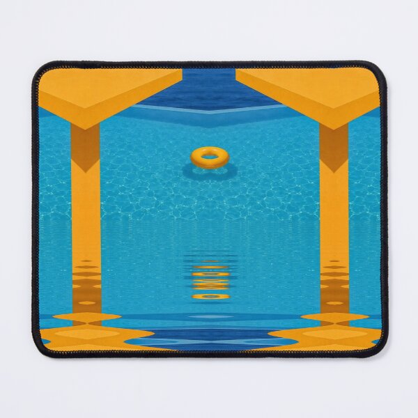 Item preview, dramatic yellow and blue swimming pool scene with ring designed and sold by mister-john.
