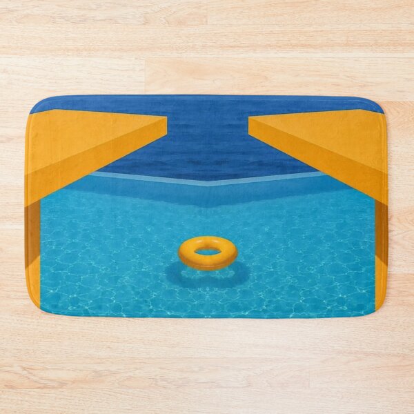 Item preview, dramatic yellow and blue swimming pool scene with ring designed and sold by mister-john.