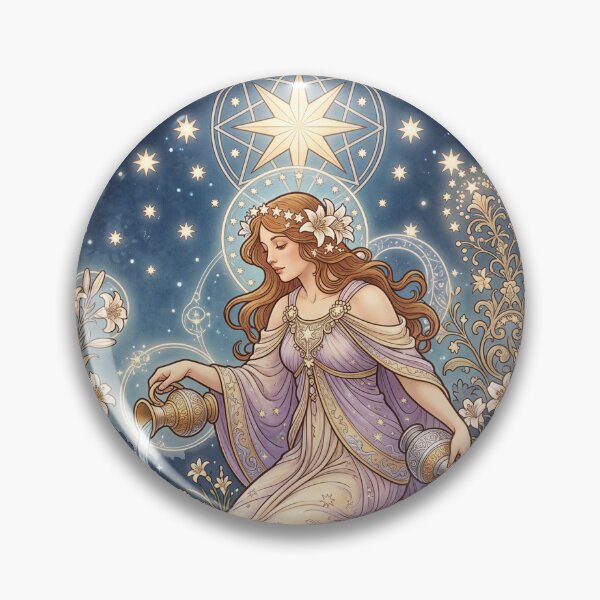 Item preview, XVII The Star Tarot Card Celestial Art Nouveau designed and sold by Ada’s Mystic Atelier .