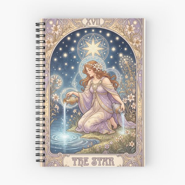 Item preview, XVII The Star Tarot Card Celestial Art Nouveau designed and sold by Ada’s Mystic Atelier .