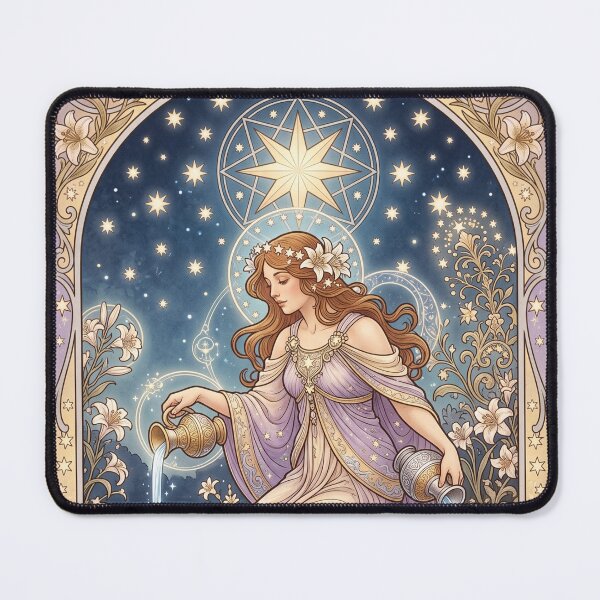 Item preview, XVII The Star Tarot Card Celestial Art Nouveau designed and sold by Ada’s Mystic Atelier .
