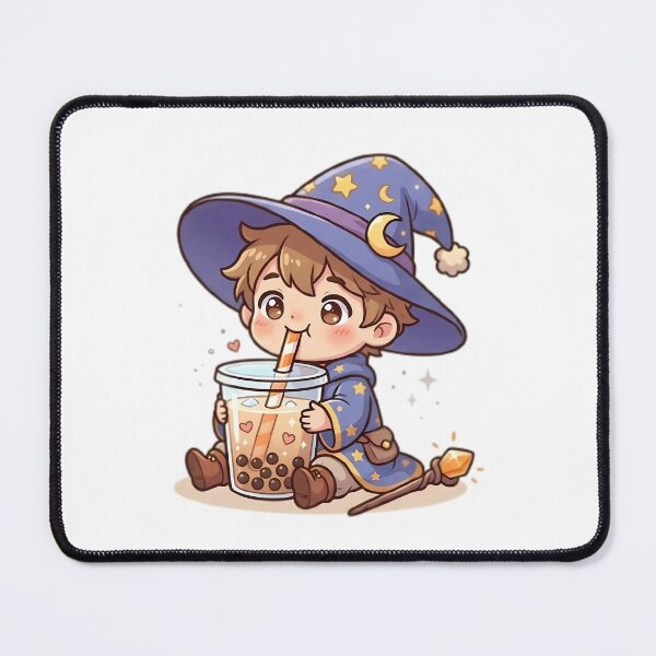 Item preview, Cute Wizard Drinking Boba Tea Fantasy designed and sold by InkFool.
