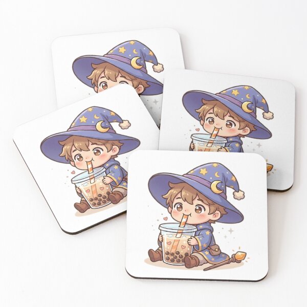 Item preview, Cute Wizard Drinking Boba Tea Fantasy designed and sold by InkFool.