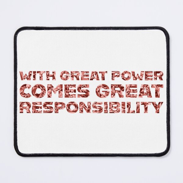 Item preview, "With Great Power Comes Great Responsibilty" Inspirational Quote Red Triangular Mosaic Design designed and sold by DymondDesigns.