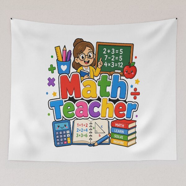 Item preview, Cute Math Teacher Rainbow Back To School Educator Gift designed and sold by shemodas.