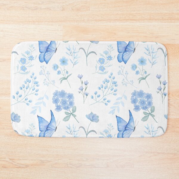 Item preview, Soft Blue Butterflies and Flowers designed and sold by SmallDart Creations.