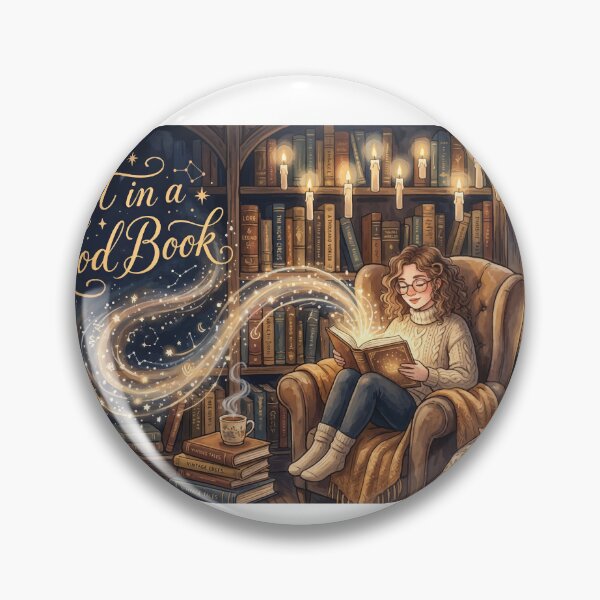 Item preview, Lost in a Good Book Cozy Reading Nook Fantasy Library Art designed and sold by AmberlightArt.