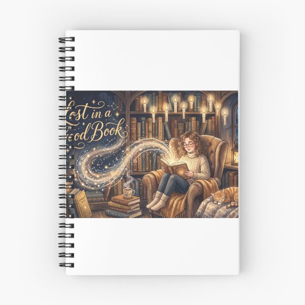 Item preview, Lost in a Good Book Cozy Reading Nook Fantasy Library Art designed and sold by AmberlightArt.