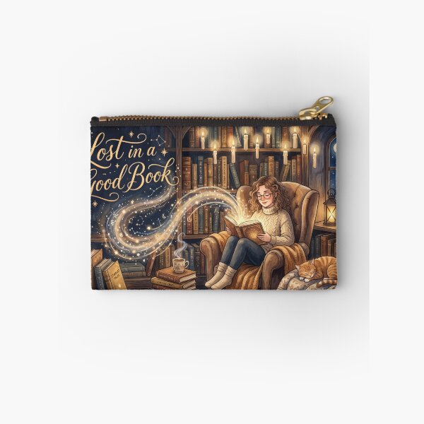 Item preview, Lost in a Good Book Cozy Reading Nook Fantasy Library Art designed and sold by AmberlightArt.